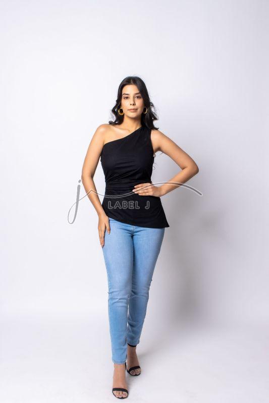 Ladies One Shoulder Asymmetrical Top