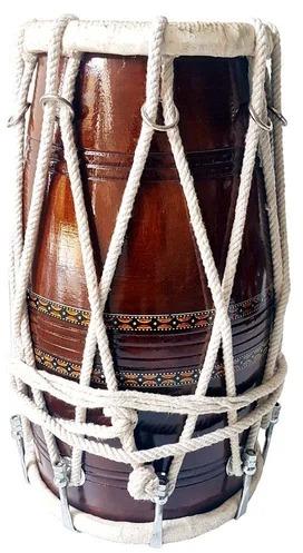Handmade Indian Dholak Half Set Folk Musical Instrument Drum
