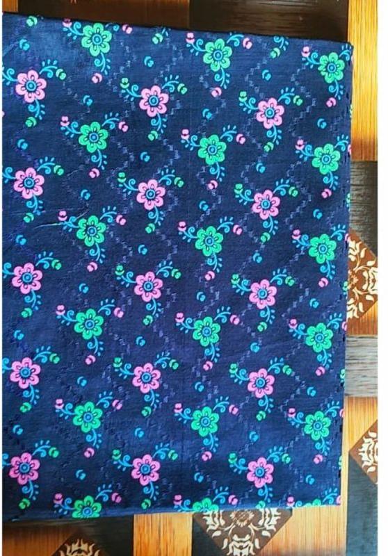 Printed Blue Cotton Blouse Fabric