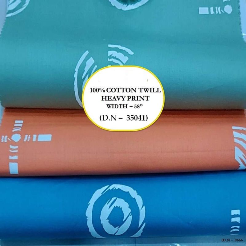 100% Cotton Heavy Twill Print Shirting Fabric