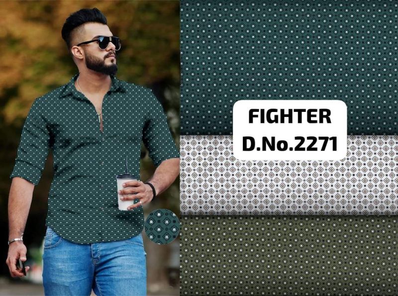 Fighter Printed Shirting Fabric