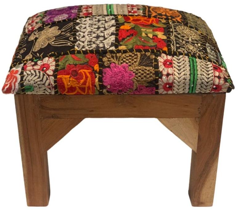 Wooden Pouf Foot stool