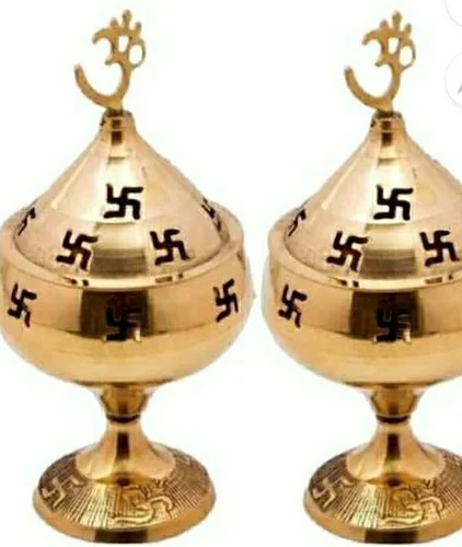 Brass Pooja Goblet Covered Diya