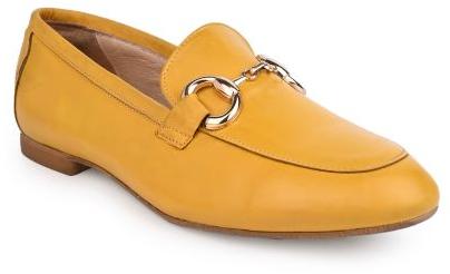 CS-L002 Ladies Yellow Horsebit Loafers