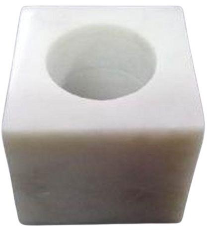 2x2 Inch Square White Marble Napkin Ring