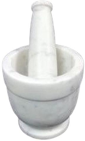 4x4 Inch White Marble Mortar & Pestle