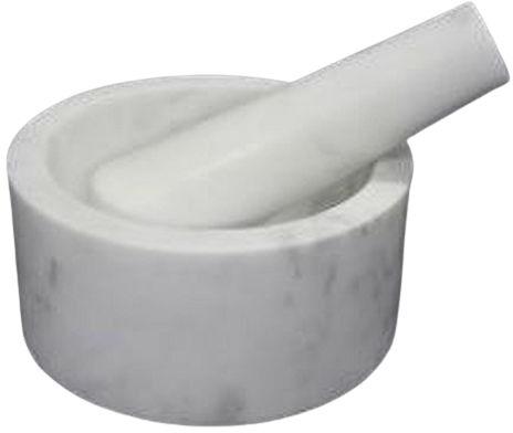 5x3 Inch Round White Marble Mortar & Pestle