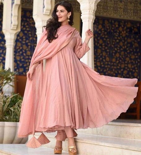 Cotton Plain Anarkali Suit