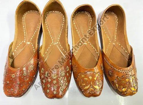 Ethnic Brown Ladies Leather Punjabi Jutti