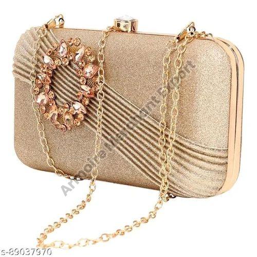 Golden Fancy Clutch Bag