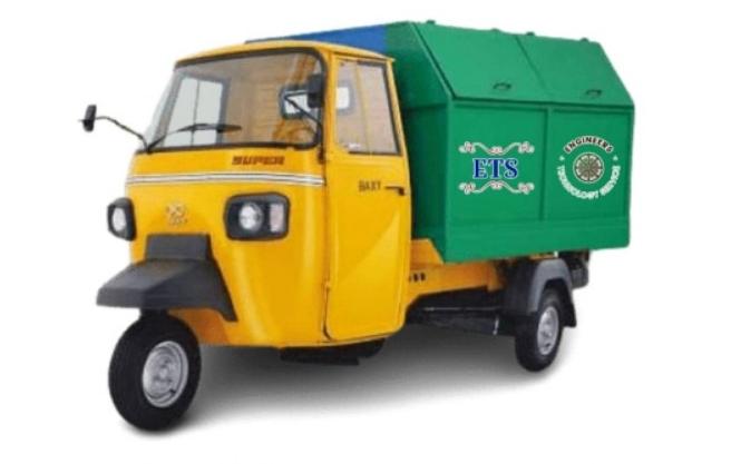 Battery Operated E Rickshaw Garbage Tipper