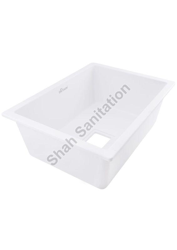 White Quartz Single Bowl Kitchen Sink