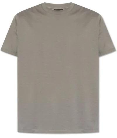 Mens Cement Grey Round Neck T-Shirts