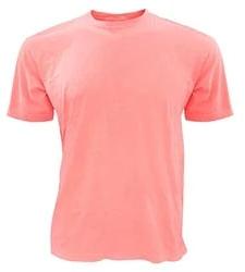 Mens Peach Round Neck T-Shirts