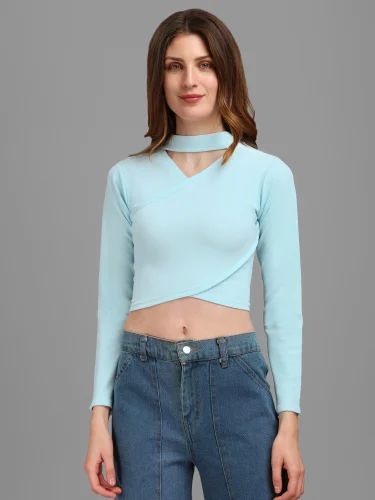 Full Sleeve Ladies Designer Crop Top