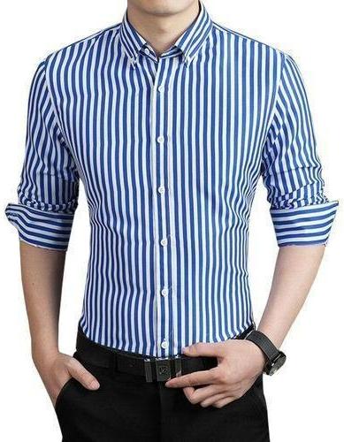 Mens Striped Cotton Formal Shirt