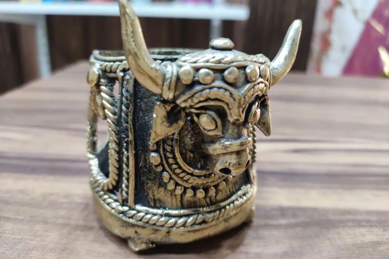 Bell Metal Bull Candle Holder