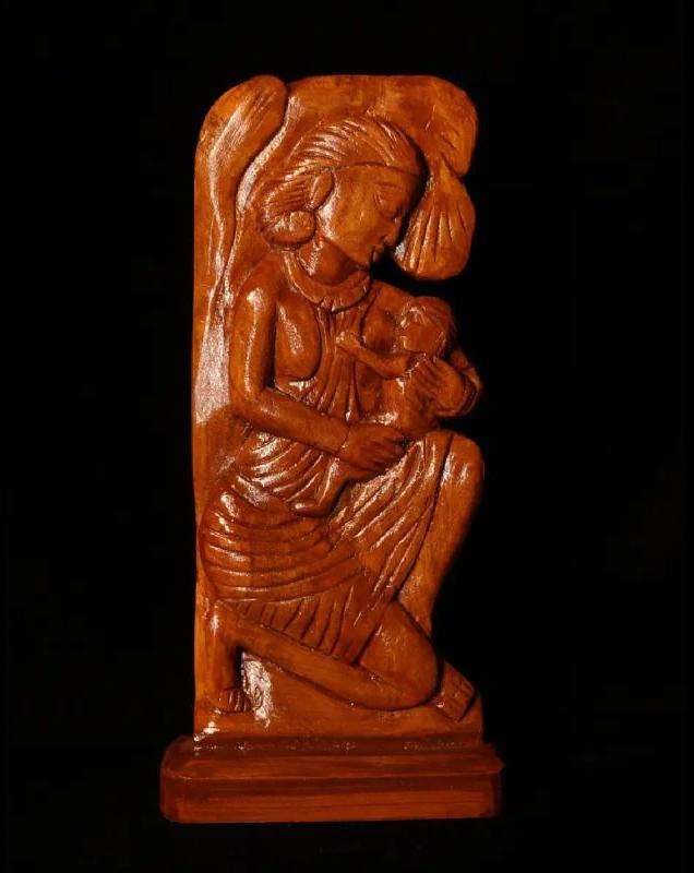 Mother and Child Wooden Art