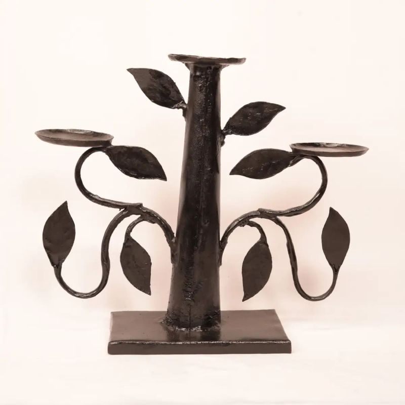 Wrought Iron Tree Shaped Candle Holder