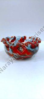 Red Glass Floating Candle Bowl