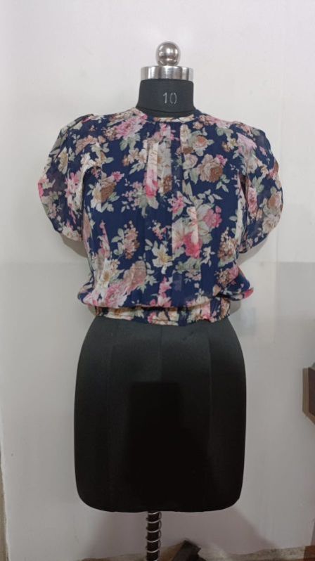 Ladies Printed Cotton Short Top