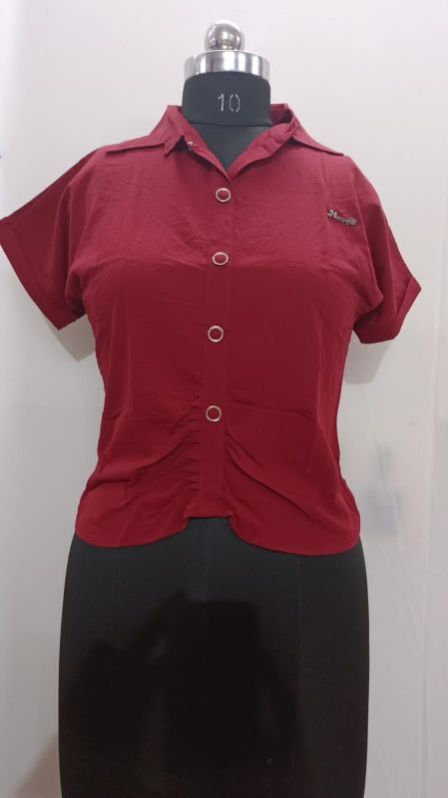 Ladies Red Cotton Short Top