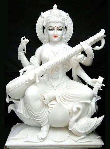 Marble Saraswati Mata Statue