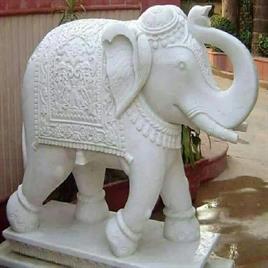 White Marble Elephant Statue