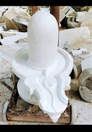 White Marble Shivling Statue