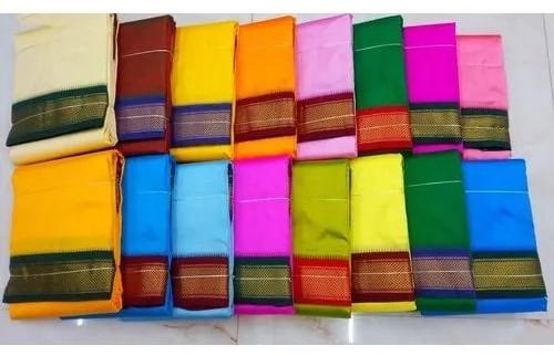 Mens Coloured Silk Dhoti