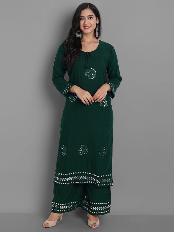 Cotton Straight Kurta Pant Dupatta Set