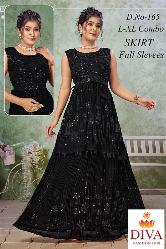 Black Georgette Gowns