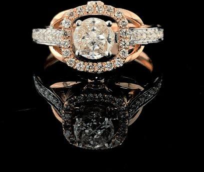 AULR816 Ladies Pie Cut Diamond Ring