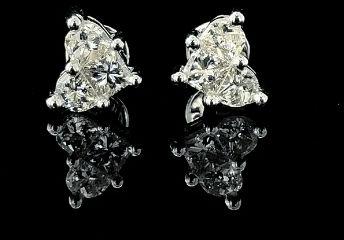 AUT803 Pie Cut Diamond Stud Earrings