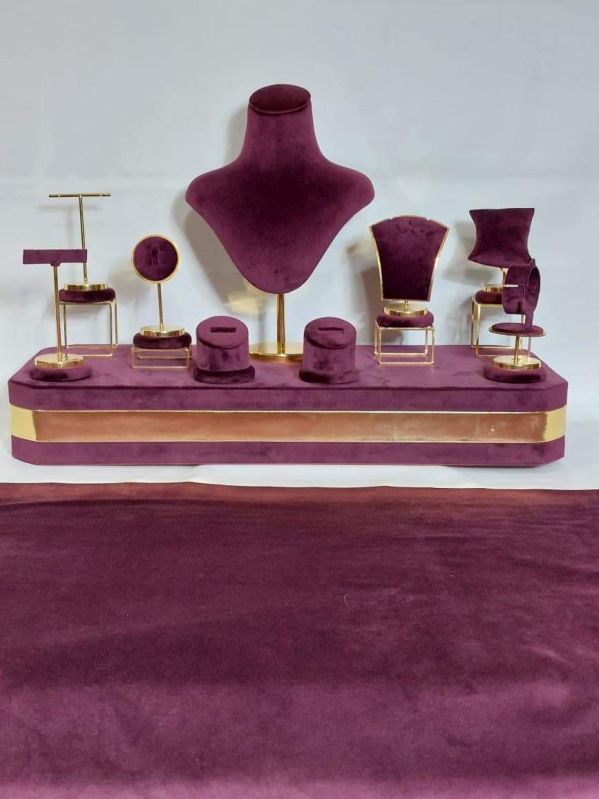 Velvet & Brass Jewellery Display Stand