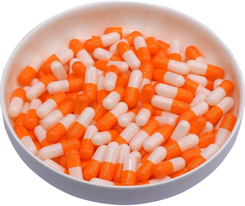 Orange White Empty Hard Gelatin Capsules