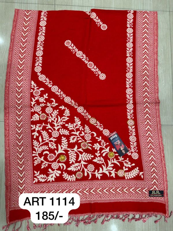 ART1114 Floral Woolen Stole