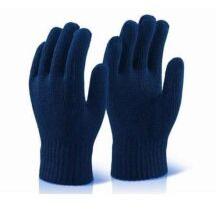 Blue Cotton Knitted Gloves