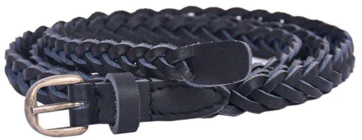 Ladies Black Braided Leather Belt