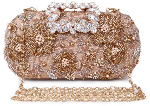 Periwinkle Embellished Beaded Clutch Bag