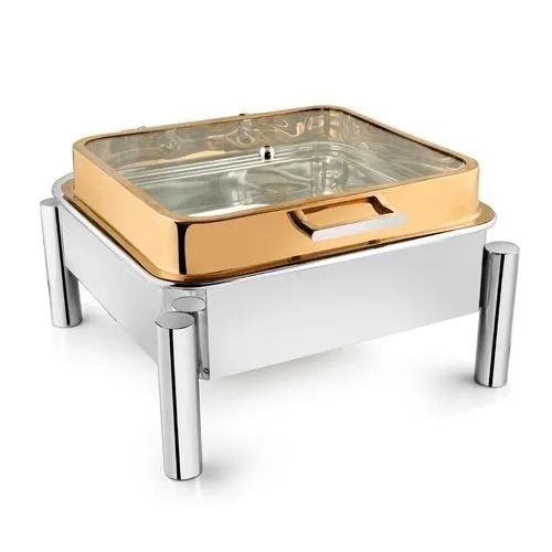 Full Glass Lid Square Chafing Dish