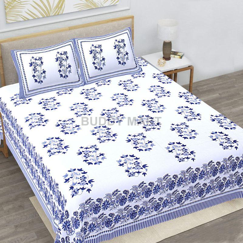 Multicolor Printed Double Bedsheet