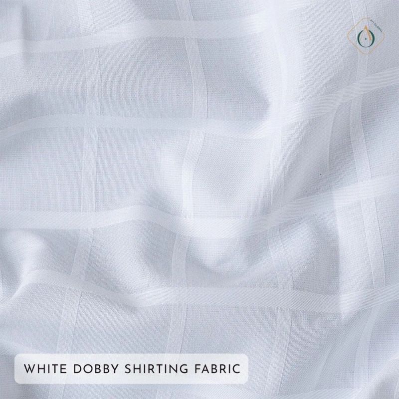 White Dobby Shirting Fabric