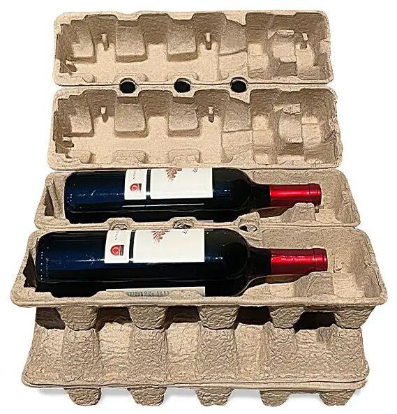 Wine Bottle Packing Molded Pulp Tray