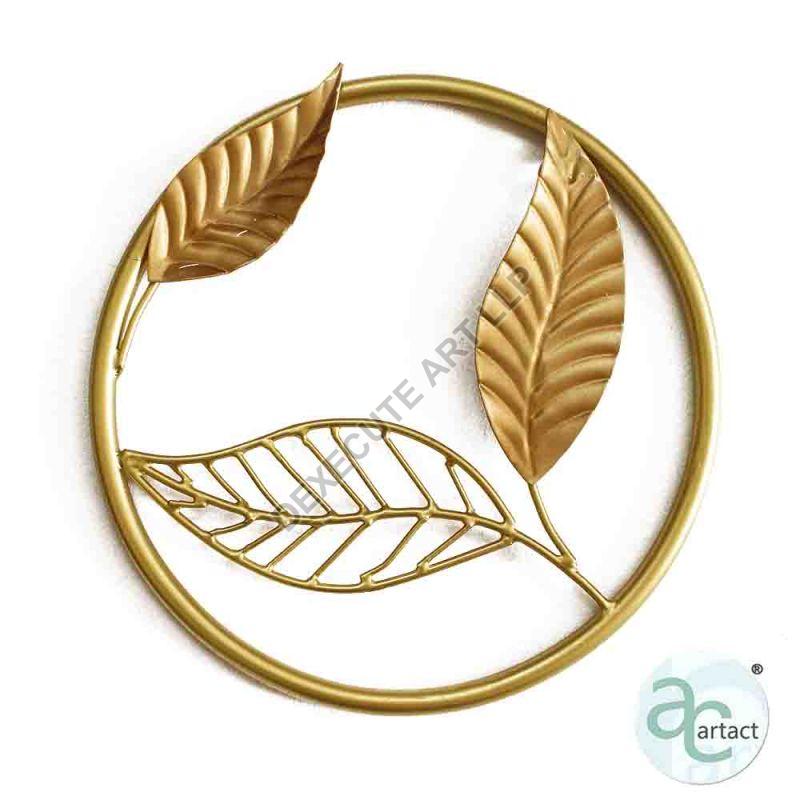 230 mm Beautiful Style Gold Leaves Wall Art Metal Ring