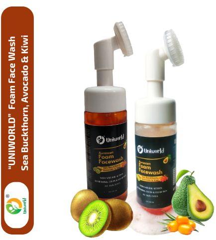 Face Wash - UNIWORLD Sea Buckthorn, Avocado & Kiwi Foam Face Wash,