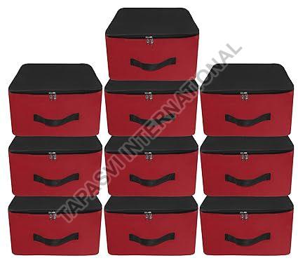 10 Pcs Combo Red & Black Nylon Storage Bag