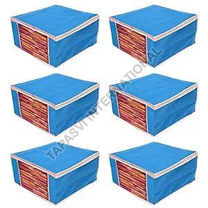 6 Pcs Combo Blue Plain Storage Bag