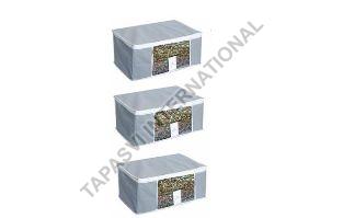 3 Pcs Combo Grey Plain Storage Bag