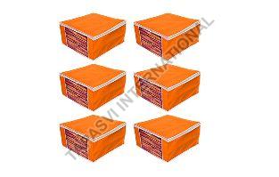 6 Pcs Combo Orange Plain Storage Bag